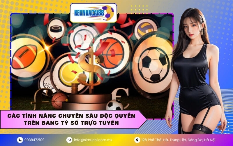Các tính năng chuyên sâu độc quyền trên bảng tỷ số trực tuyến